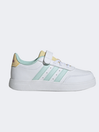 Adidas Breaknet 2 حذاء رياضي بناتي أبيض/أكوا/تينت