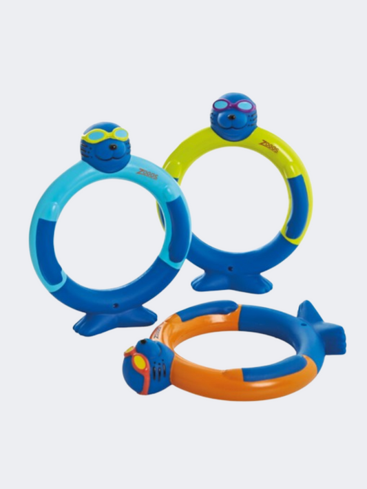 Zoggs Zoggy Dive Rings Stage 3 Unisex Swim Toys Orange/Blue/Yellow
