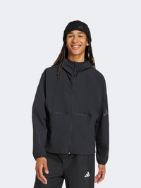 جاكيت أديداس مايشيلتر مقاوم للرياح للرجال ملابس رياضية أسود