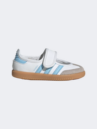 حذاء باليرينا للبنات من Adidas Samba Jane أبيض/سماوي شفاف/علكة