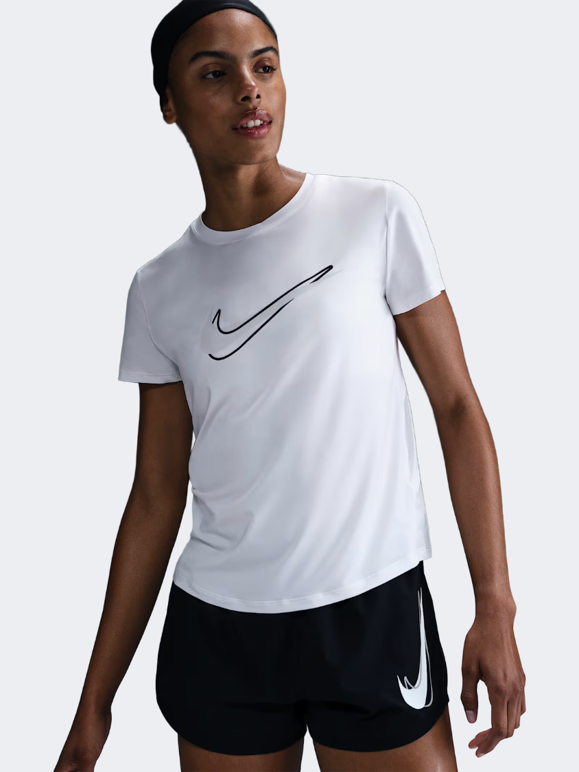 تي شيرت نسائي للجري Nike One Swoosh أبيض