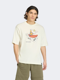 تيشيرت رياضي رجالي بطباعة تجديف Adidas Doodle Kayaking أوف وايت