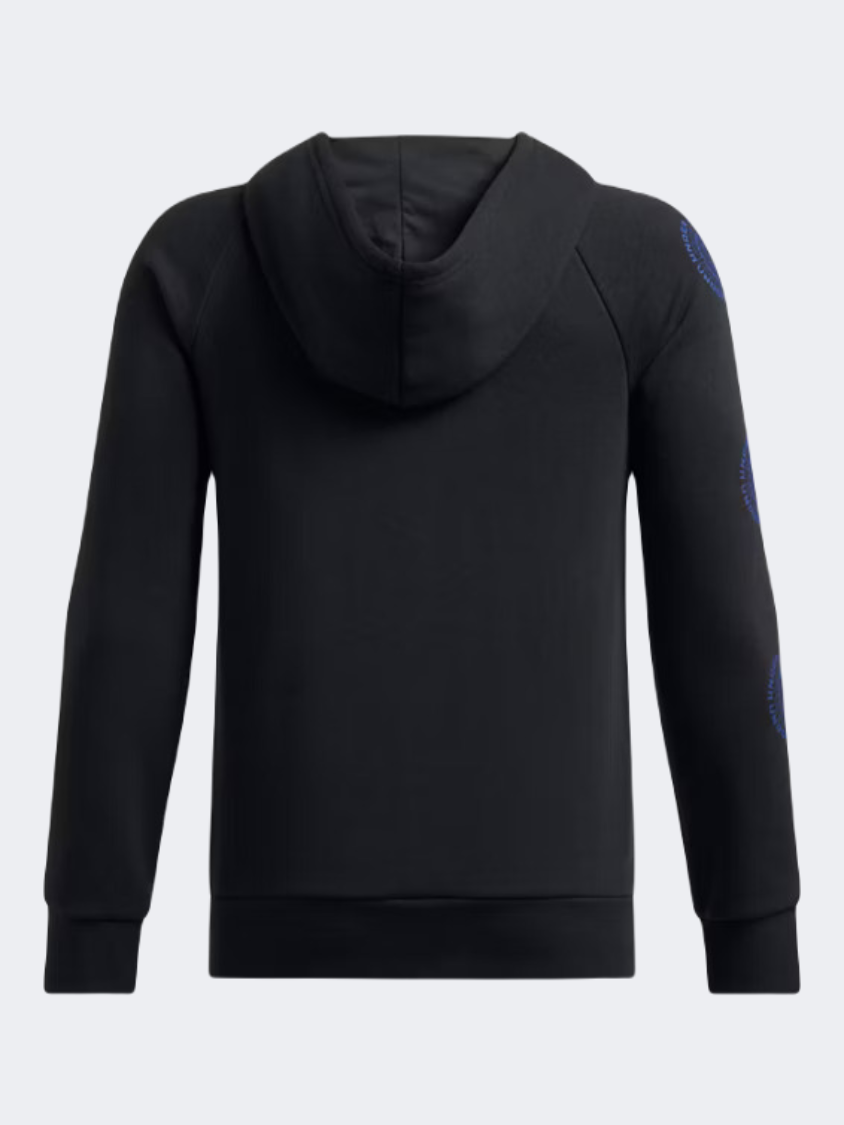 Under Armour Rival Fleece Spiral Logo Boys Training Hoody Black/Blue