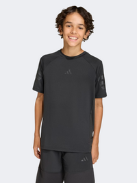 Adidas Sport Icons 3 Stripes Kids-Boys Sportswear T-Shirt Black