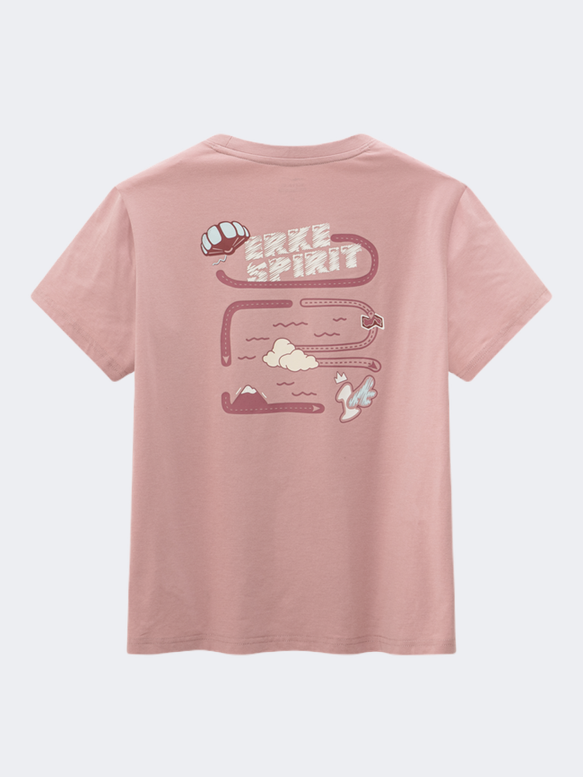 Erke Crew Women Lifestyle T-Shirt Smoke Pink