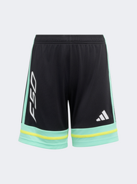 شورت كرة قدم للأولاد من Adidas F50 باللون الأسود/نعناع بلس