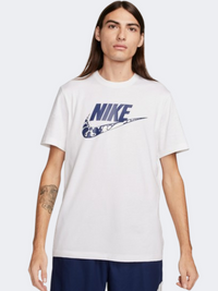 تيشيرت لايف ستايل رجالي Nike 12Mo Fuutura Sp24 أبيض/كحلي
