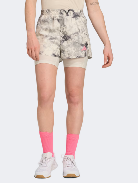 Adidas Own The Run Spray Dye 2-In-1 Women Running Short Orbit Grey/Black