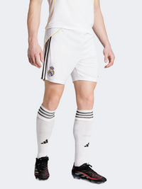 Adidas ريال مدريد 25/26 شورت كرة قدم للأطفال - للجنسين أبيض