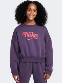 سويت شيرت لايف ستايل بناتي Nike Sportswear Trend Fleece لون دارك رايزن