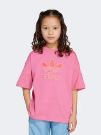 Adidas Trefoil Little-Girls Original T-Shirt Pink Fusion