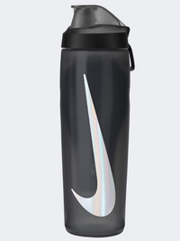 قارورة ماء تدريب للجنسين Nike Refuel Locking Lid 24 أونصة رمادي/أسود