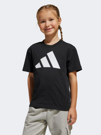 أديداس الأساسية قميص رياضي للأولاد الصغار أسود/أبيض