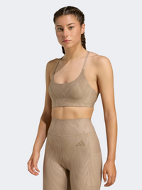 Adidas Powerimpact Light-Support Aop Women Training Bra Chalky Brown