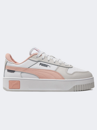 حذاء نمط حياة بناتي Puma Carina Street Jr Gs أبيض/وردي/رمادي