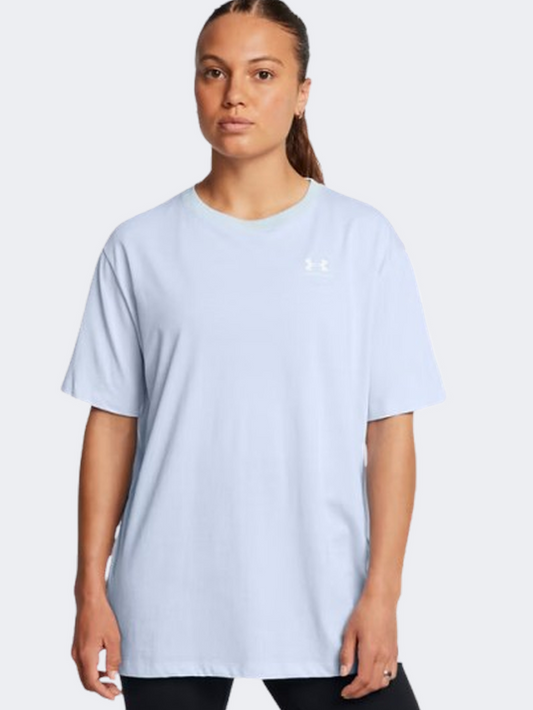 1386844-464 Ua W Bfos Logo Tee Ss Nimbus Blue Wht