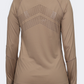Oil And Gaz Round Neck Women Fitness Long Sleeve  Beige