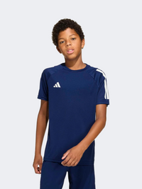 تيشيرت رياضي للأولاد من Adidas سيرينو - أزرق داكن/أبيض