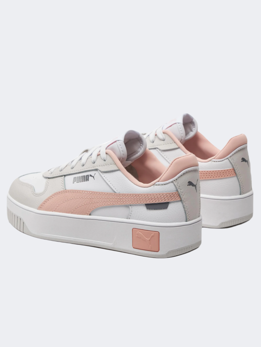 حذاء حياة الشارع للأطفال من Puma Carina Street Jr Gs للبنات أبيض/وردي/رمادي