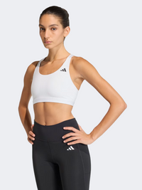 حمالة صدر تدريب نسائية من Adidas Optime Essentials لدعم متوسط باللون الأبيض
