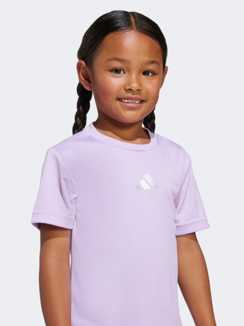 Adidas Train Essentials Glam Print Sport Little-Girls Training Set Powder Plum