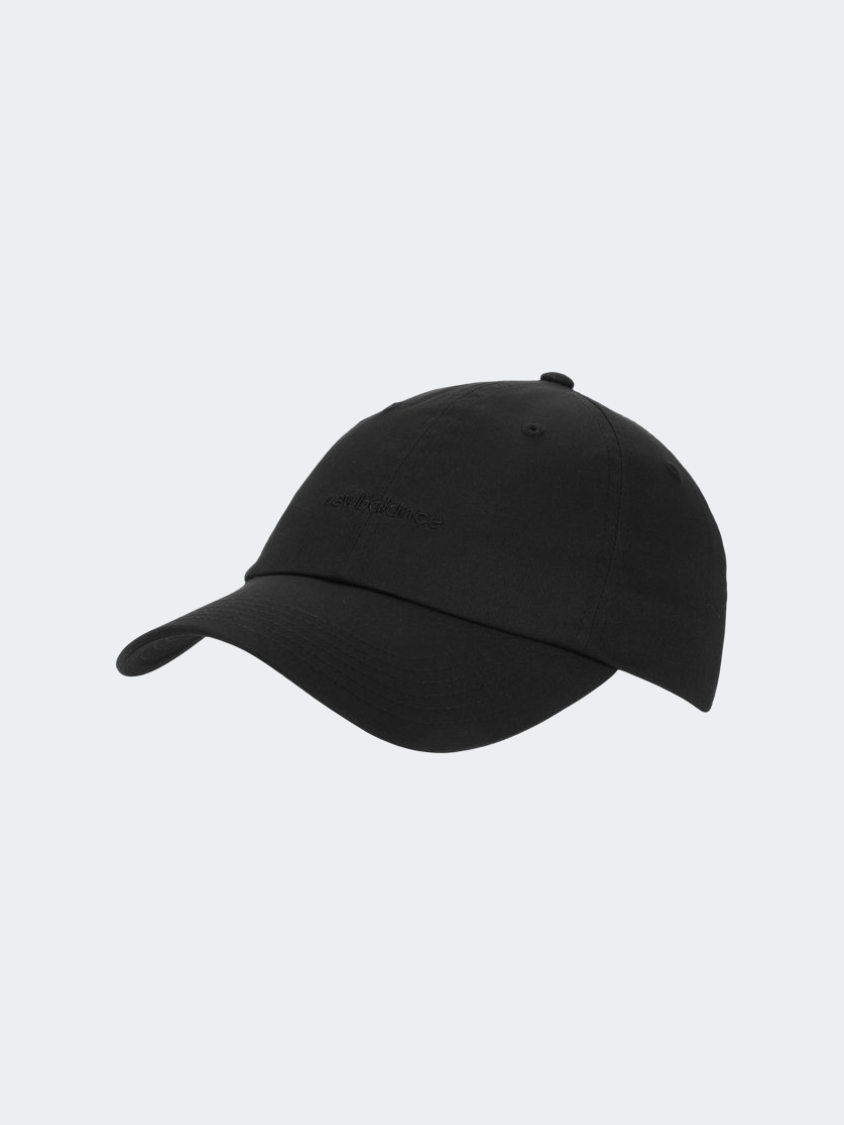 قبعة نسائية New Balance 6 Panel Linear Logo أسود للستايل اليومي