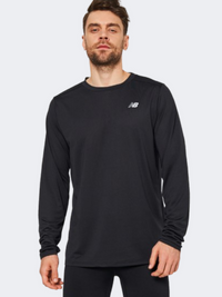 تيشيرت أداء رجالي بأكمام طويلة New Balance Core Run أسود