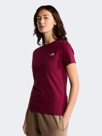 The North Face Evolution Simple Dome Slim Women Lifestyle T-Shirt Burgundy Crush