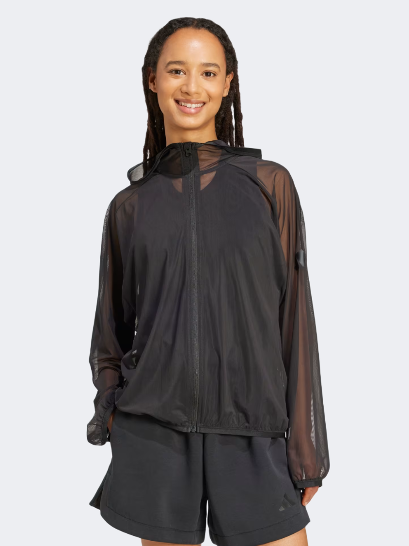 Adidas Soft Lux Mesh Full-Zip Women Sportswear Hoody Black