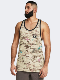 تيشيرت تدريب رجالي Under Armour Project Rock Camo Graphic سيلت/أسود