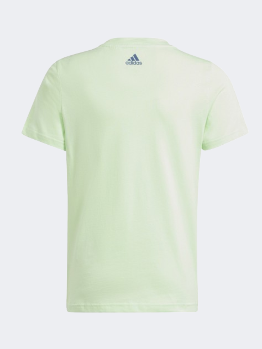 Adidas Essentials Linear Kids Girls Sportswear T-Shirt Green Spark/Ink