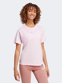 Adidas Lounge Mini Graphic Women Sportswear T-Shirt Clear Pink