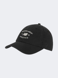 قبعة لايف ستايل New Balance 6 Panel Athletics للجنسين باللون الأسود