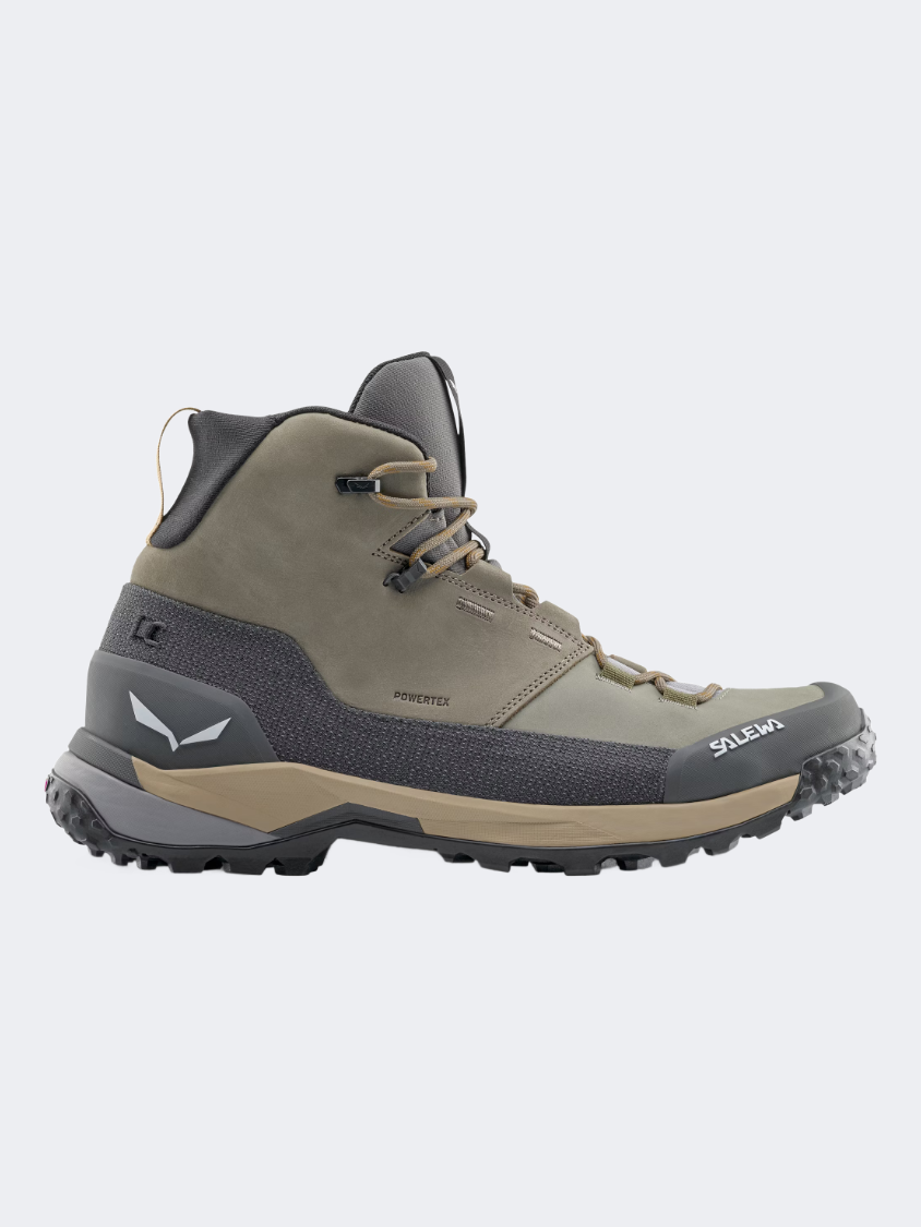 Salewa Puez Leather Mid Powertex Men Hiking Shoes Bungee Cord/Onyx