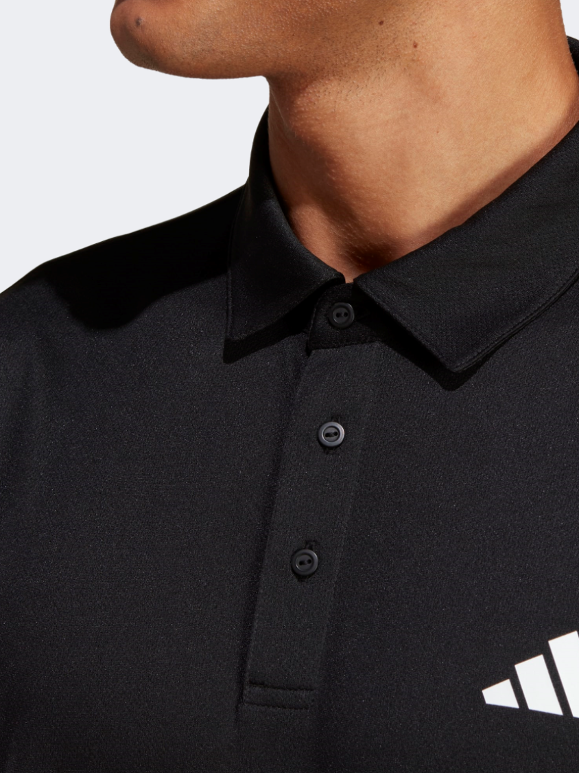 Adidas Fab Men Tennis Polo Short Sleeve Black