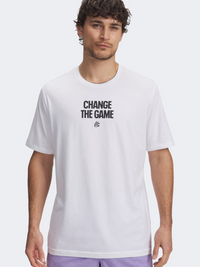 تیشیرت كرة السلة الرجالي قابل للعب من Under Armour كاري أبيض/أسود