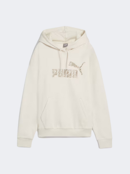 Puma Essential Plus Animal Fleece Women Lifestyle Hoody Alpine Snow