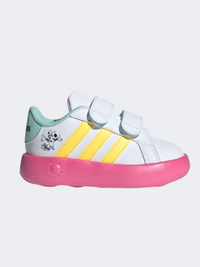 حذاء رياضي بناتي Adidas Grand Court Minnie أبيض/سبارك/ماجنتا