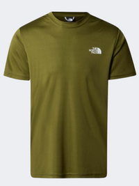 تي شيرت رجالي للمشي The North Face Reaxion Redbox لون زيتوني غامق