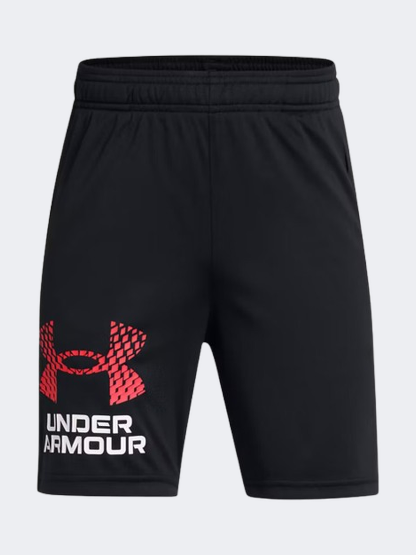 Under Armour Tech Logo Boys Training Short Black/Racer Red