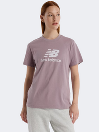 تيشيرت لايف ستايل نسائي New Balance Essentials Jersey Logo نبيذي فاتح