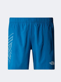 The North Face شورت رجالي للمشي الجبلي من مجموعة ماونتن أثليتيكس ووفن أزرق أدرياتيك/أبيض