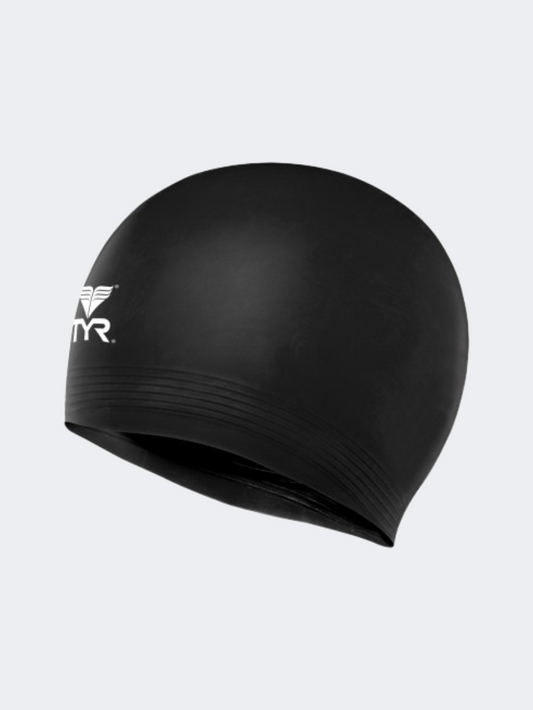 Tyr Unisex Swimming Lcl-001 Solid Latex Black Swim Cap