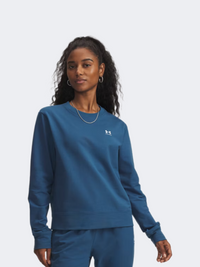 سويت شيرت رياضي نسائي من Under Armour سبورت تيري للحياة اليومية بلون وام أزرق/أبيض