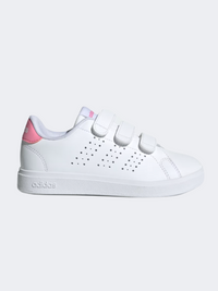 حذاء رياضي بناتي Adidas Advantage Base 2 Ps أبيض/وردي بليس