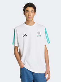 Adidas مرسيدس AMG بيتورناس فورمولا 1 تيم دي إن إيه تيشيرت رياضة سيارات رجالي أبيض