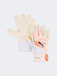 قفازات حارس مرمى كرة قدم رجالي Puma Ultra Play Rc باللون الأبيض/الأحمر المتوهج