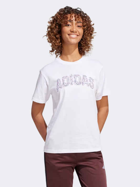 Adidas Tech Illustrate Graphic Women Sportswear T-Shirt White
