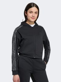 Adidas Seasonals Animal Full Zip Kids-Girls Sportswear Hoody Black/Grey