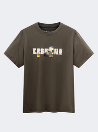 تيشيرت لايف ستايل رجالي Erke Crew بني غامق